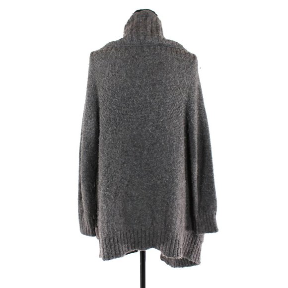 Vince Charcoal Gray Open Front Baby Alpaca Wool Blend Cardigan M Knit Sweater - Picture 5 of 7